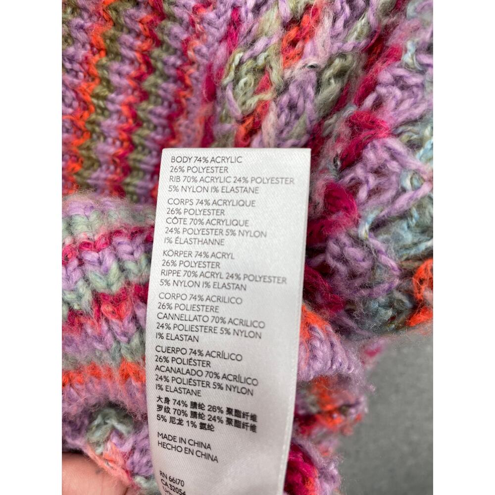 Urban Outfitters Nora Multicolored Cardigan Womens M Pink Purple Crochet Cropped - Picture 8 of 10